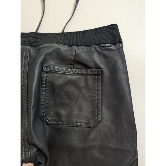 Mother Denim The Champ In It To Win It Faux Leather Jogger Pants Black Sz 28 - Picture 12 of 16